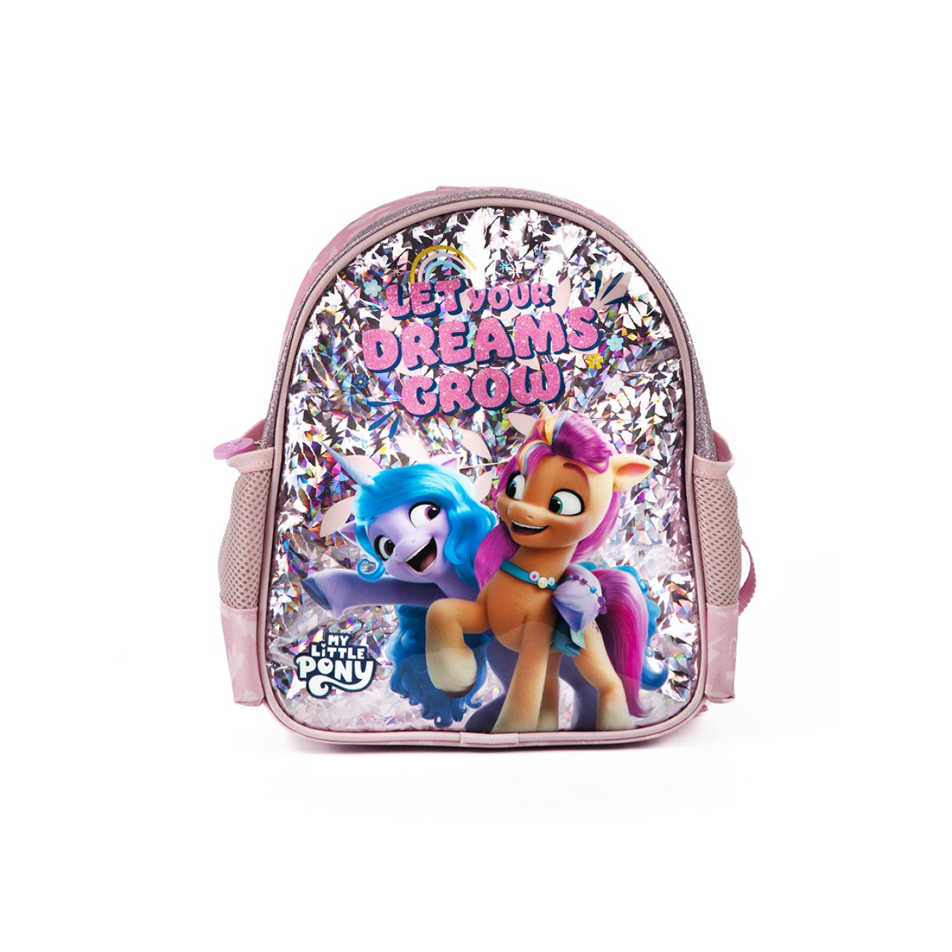 My Little Pony Lisanslı Simli Anaokulu Çantası - Pembe Tek Bölmeli Çocuk Kreş Sırt Çantası