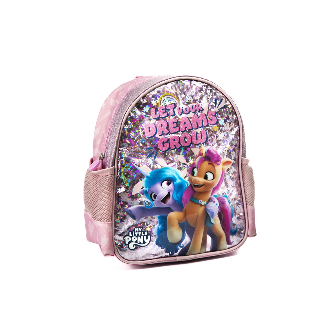 My Little Pony Lisanslı Simli Anaokulu Çantası - Pembe Tek Bölmeli Çocuk Kreş Sırt Çantası