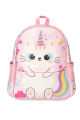 ME TEAM  Unicorn Kedi Desenli Anaokulu Çantası - Pembe Kız Çocuk Kreş ve Sırt Çantası