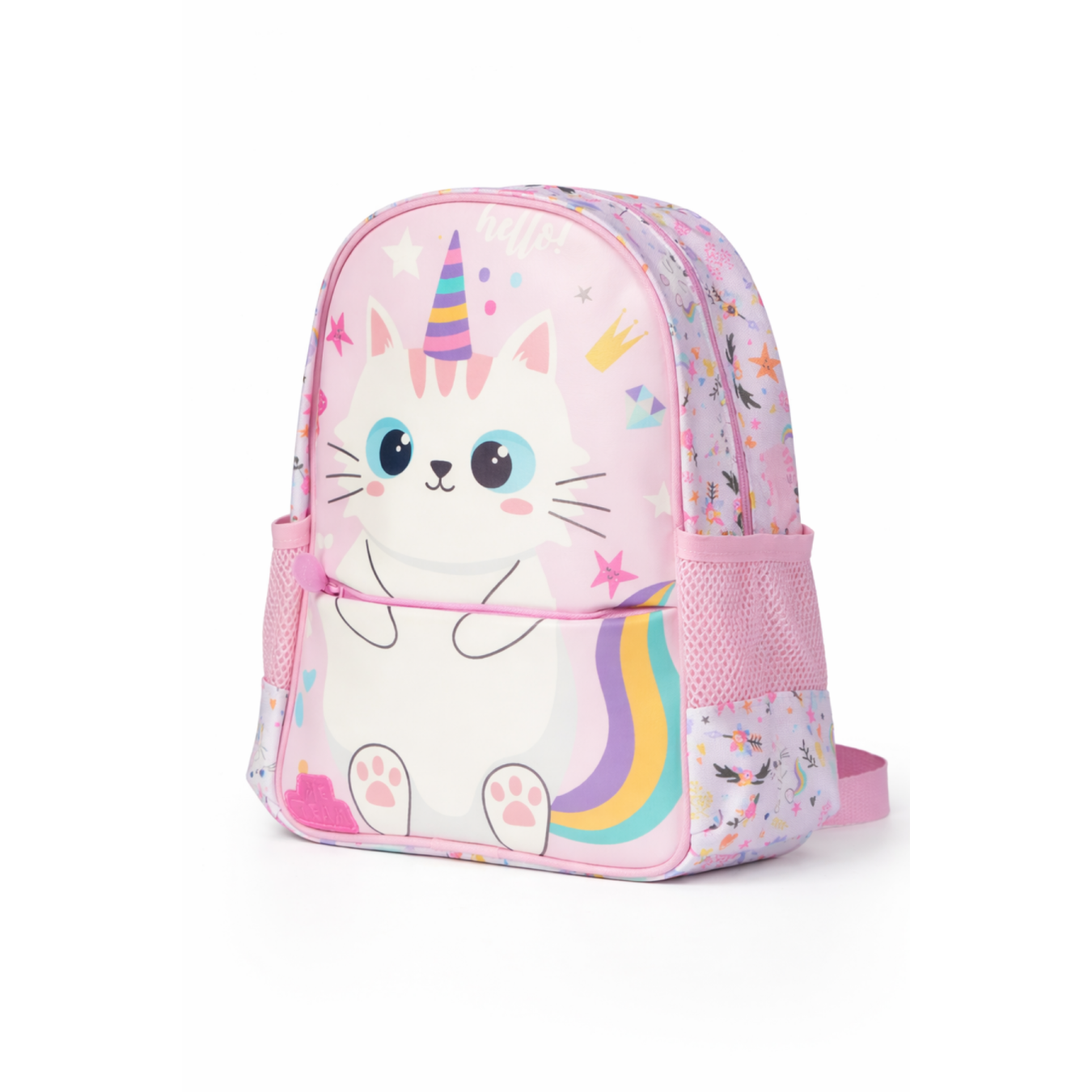 ME TEAM  Unicorn Kedi Desenli Anaokulu Çantası - Pembe Kız Çocuk Kreş ve Sırt Çantası