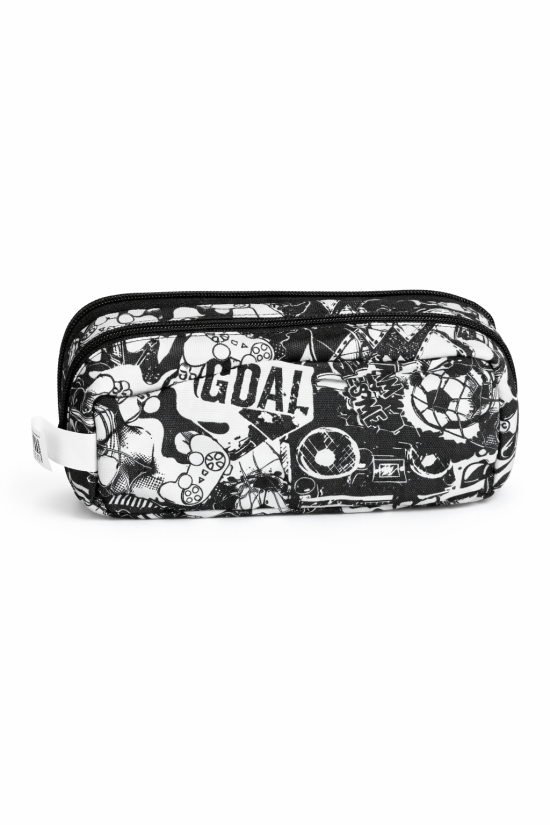 ME TEAM Futbol ve Grafiti Desenli Kalemlik - 2 Bölmeli Dijital Baskılı Erkek Çocuk Kalem Çantası
