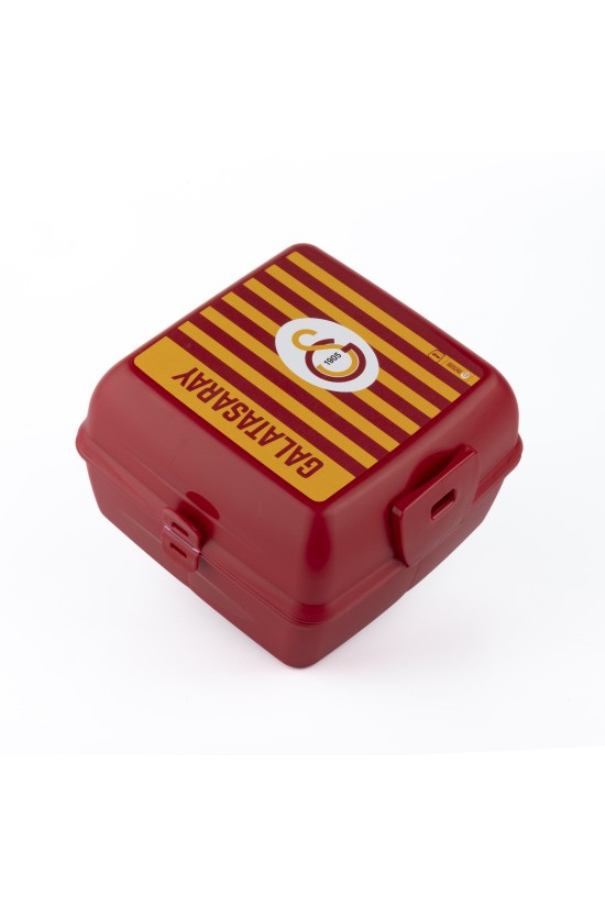 Galatasaray Lisanslı 4 Bölmeli Çatal Kaşıklı Beslenme Kutusu - Sarı Kırmızı Okul Beslenme Kabı