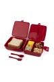 Galatasaray Lisanslı 4 Bölmeli Çatal Kaşıklı Beslenme Kutusu - Sarı Kırmızı Okul Beslenme Kabı