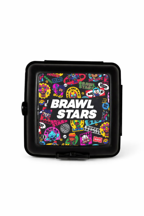 Brawl Stars Lisanslı Beslenme Kabı - Karakter Desenli Siyah Kilitli Saklama Kutusu