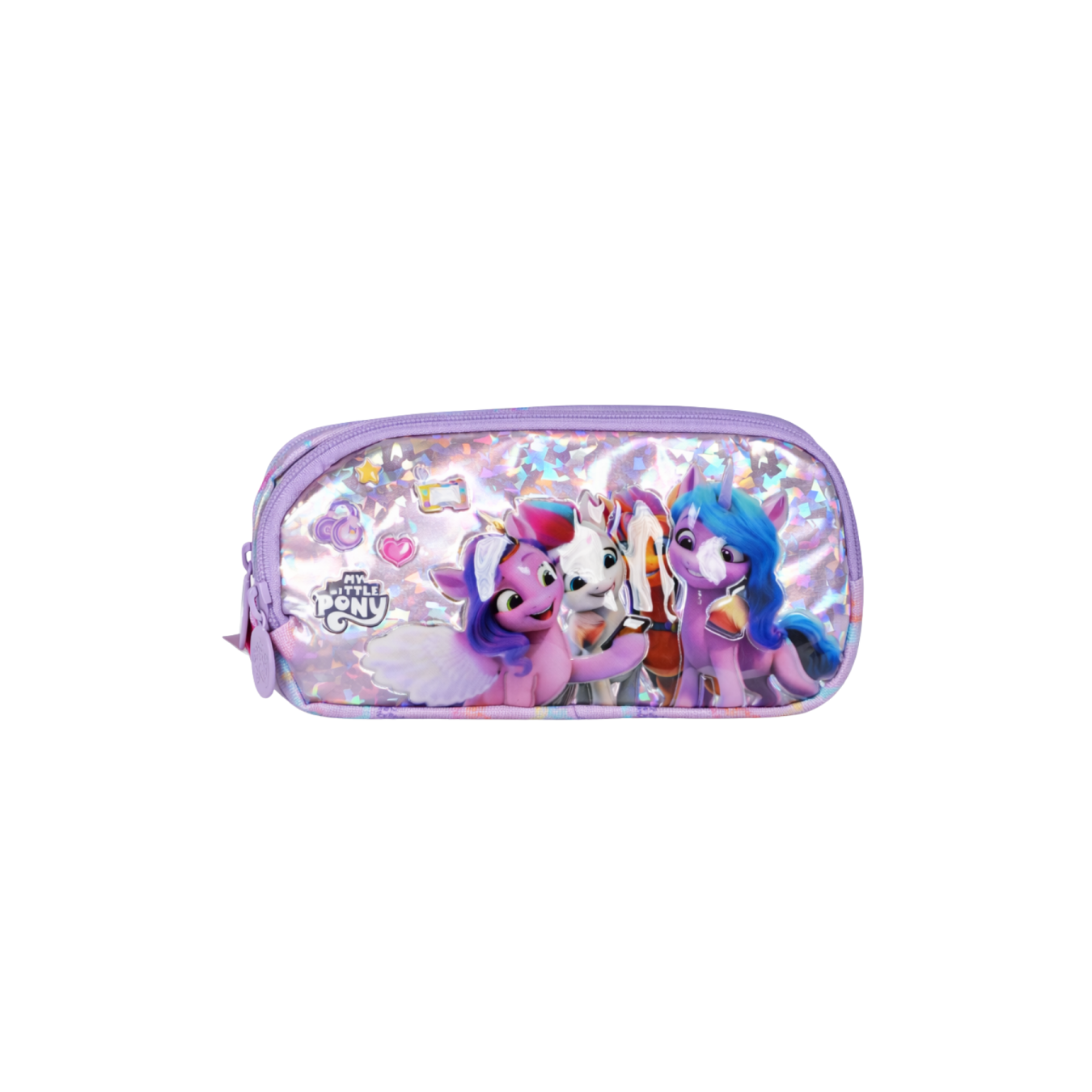 My Little Pony Lisanslı Holografik Kalemlik - Çift Bölmeli Işıltılı Kız Çocuk Kalem Çantası