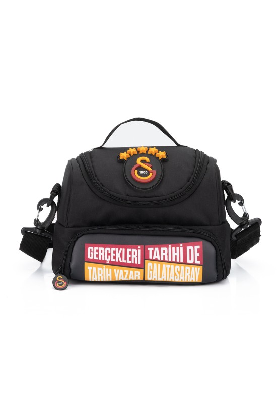 Galatasaray Lisanslı 2 Bölmeli 5 Yıldızlı Siyah Orijinal Beslenme çantası