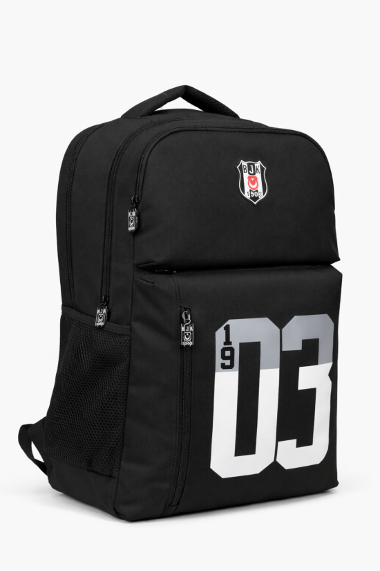 Beşiktaş Lisanslı 3 Bölmeli Sırt Çantası - Laptop Gözlü Su İtici 1903 Baskılı Okul Çantası