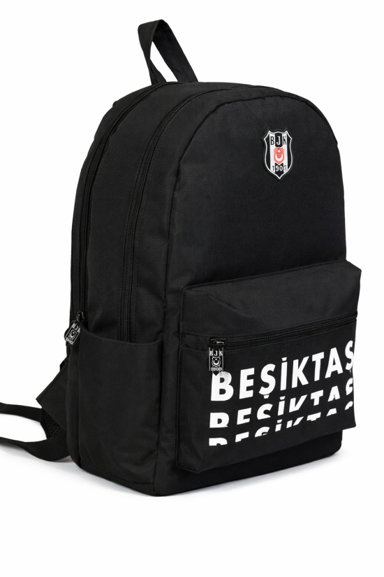 Beşiktaş Lisanslı 3 Bölmeli Sırt Çantası - Laptop Gözlü Su İtici Yazı Baskılı Okul Çantası