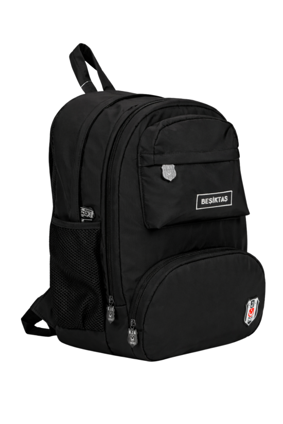 Beşiktaş Lisanslı Logolu Siyah Sırt Çantası - Su İtici Kumaşlı Laptop Bölmeli Okul Çantası
