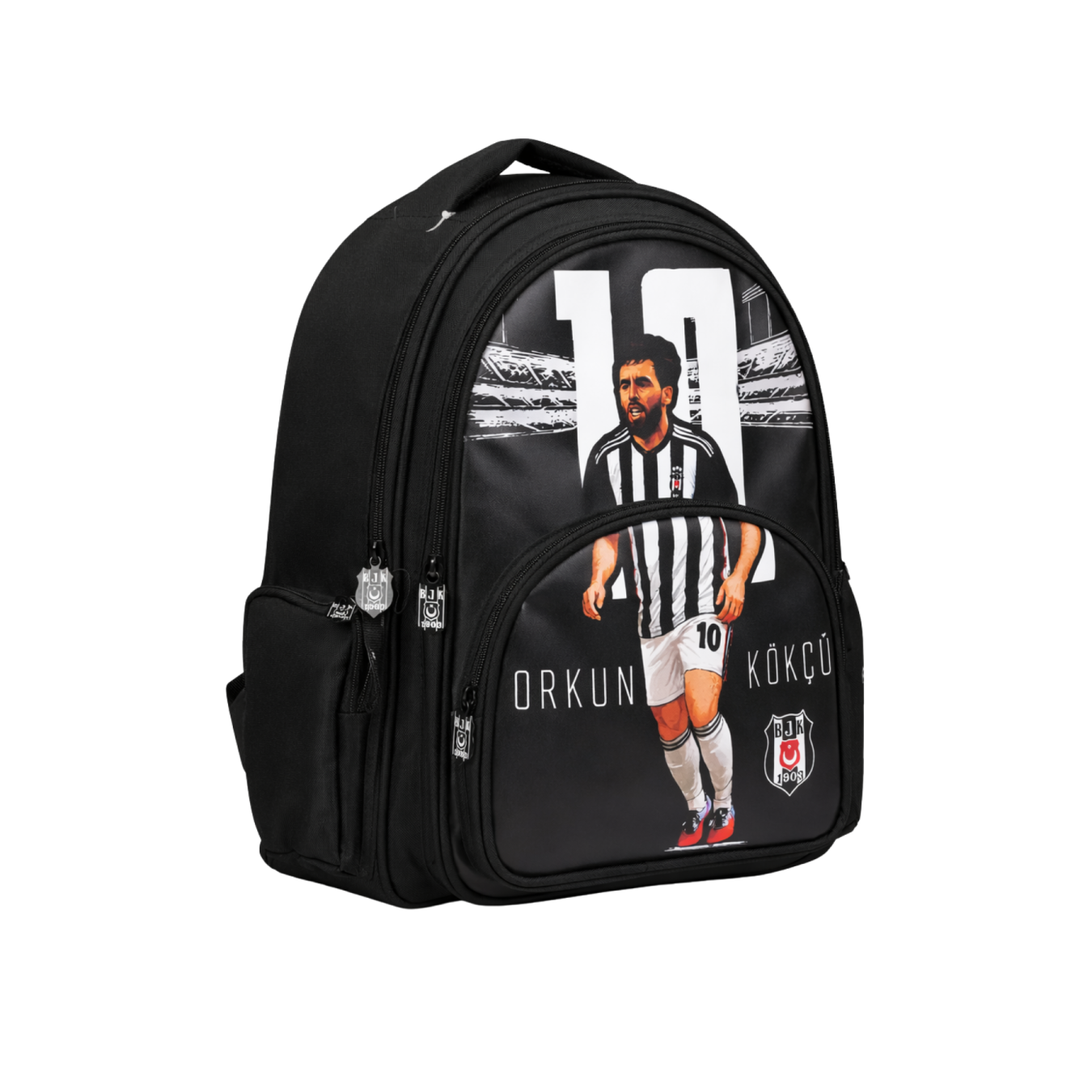 Beşiktaş Lisanslı Orkun Kökçü Okul Çantası - Üç Bölmeli Su İtici Kumaşlı Sırt Çantası
