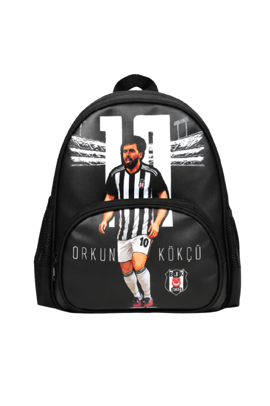 Beşiktaş Lisanslı Orkun Kökçü Anaokulu Çantası - 2 Bölmeli Suni Deri Panelli Konforlu Sırt Çantası
