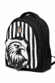 Beşiktaş Lisanslı Çubuklu Okul Çantası - 3 Bölmeli 3D Kartal Baskılı Siyah Beyaz Sırt Çantası