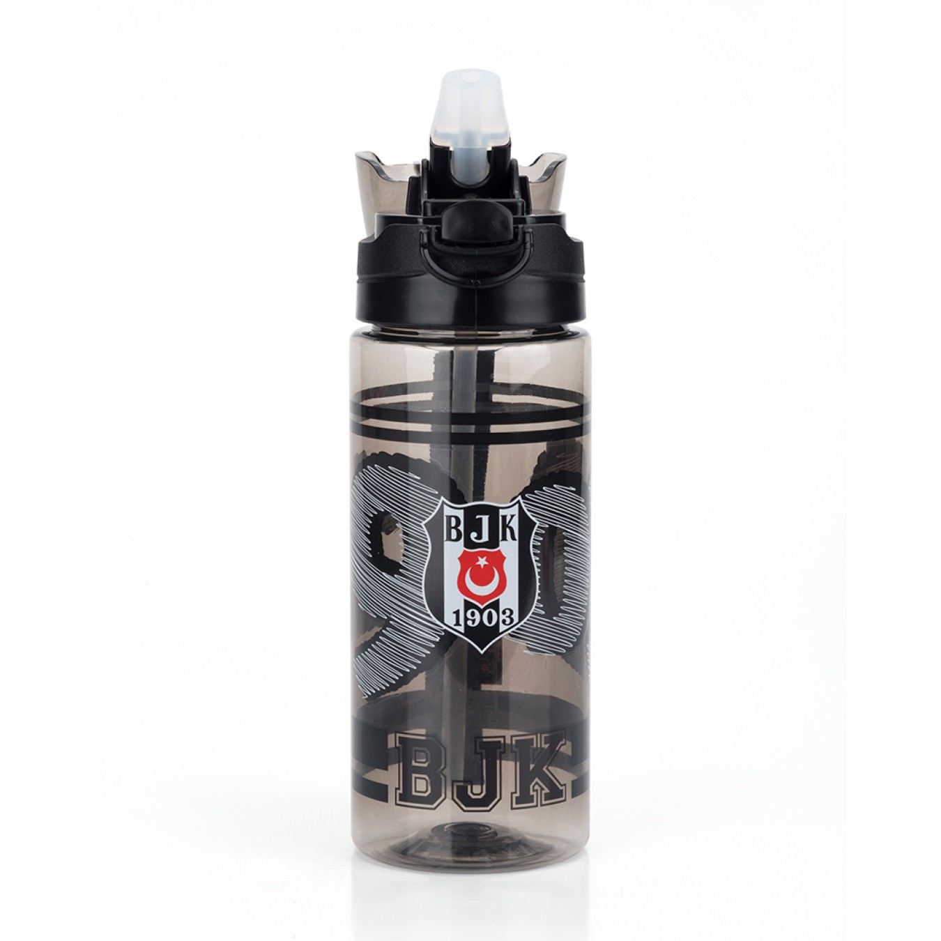 Beşiktaş Lisanslı 500ml Pipetli Kilitli Kapaklı Siyah Matara - Orijinal BJK Taraftar Suluk