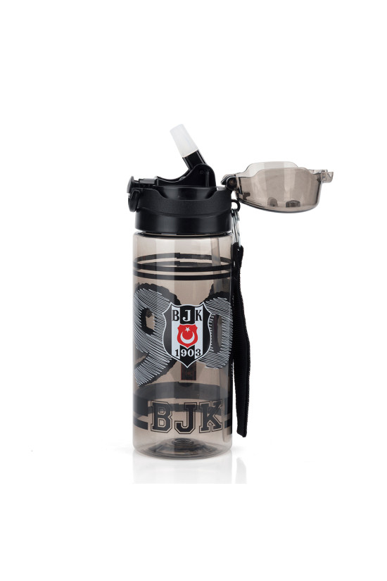 Beşiktaş Lisanslı 500ml Pipetli Kilitli Kapaklı Siyah Matara - Orijinal BJK Taraftar Suluk