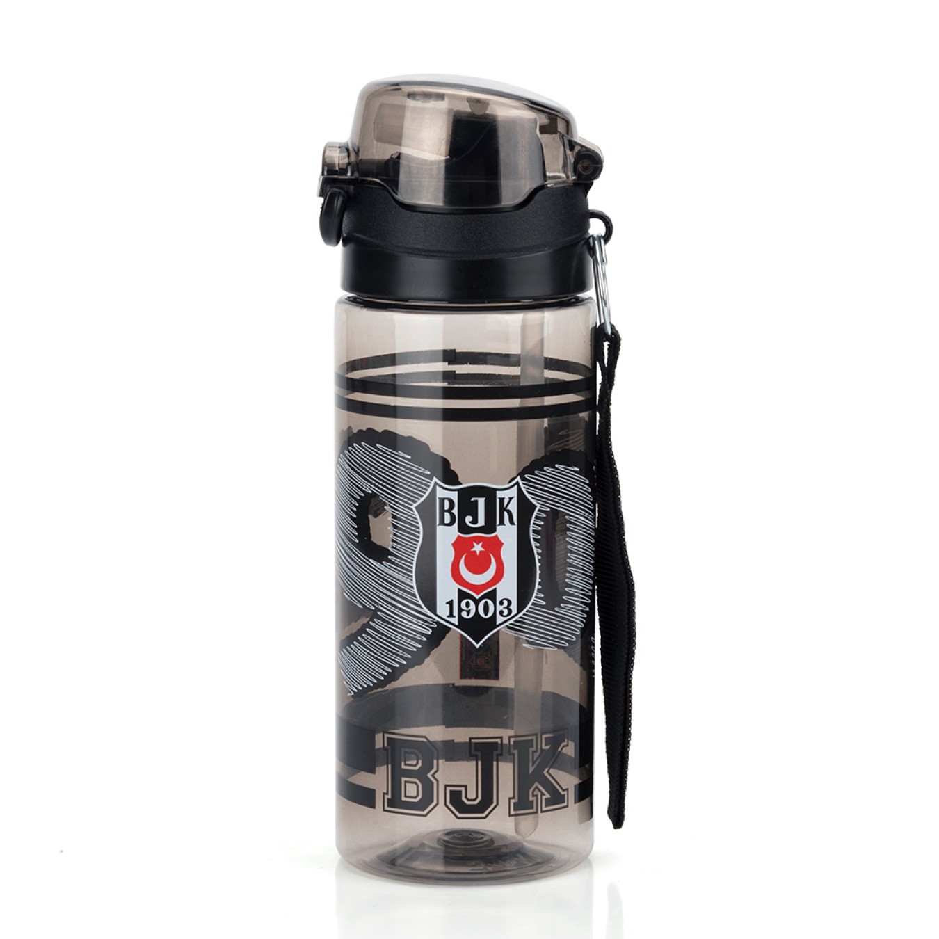 Beşiktaş Lisanslı 500ml Pipetli Kilitli Kapaklı Siyah Matara - Orijinal BJK Taraftar Suluk