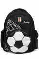 Beşiktaş Lisanslı 3D Futbol Topu Baskılı Okul Çantası - 2 Bölmeli Siyah Sırt Çantası