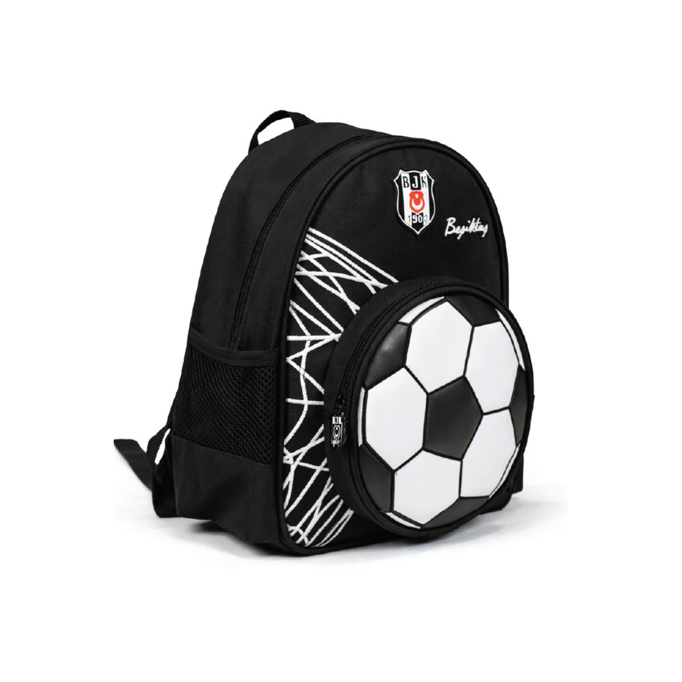 Beşiktaş Lisanslı 3D Futbol Topu Baskılı Anaokulu Çantası - 2 Bölmeli Küçük Boy Sırt Çantası