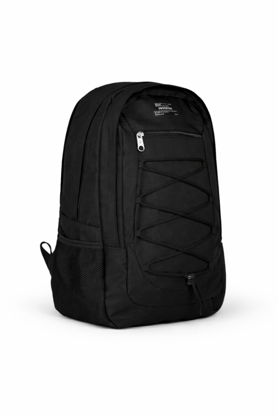 Hype Lisanslı 3 Bölmeli Sırt Çantası - Siyah Kordonlu Laptop Gözlü Su İtici Okul Çantası