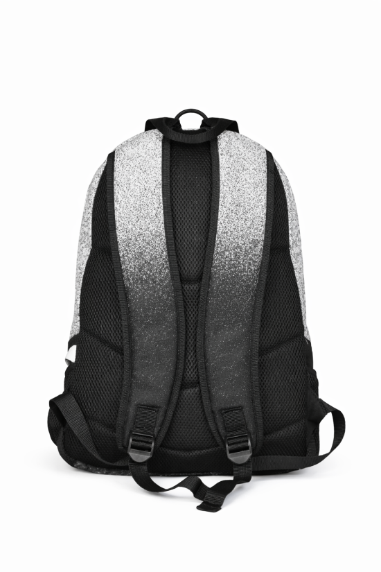 Hype Lisanslı 3 Bölmeli İpli Sırt Çantası - Siyah Beyaz Geçişli Laptop Bölmeli Su İtici Okul Çantası