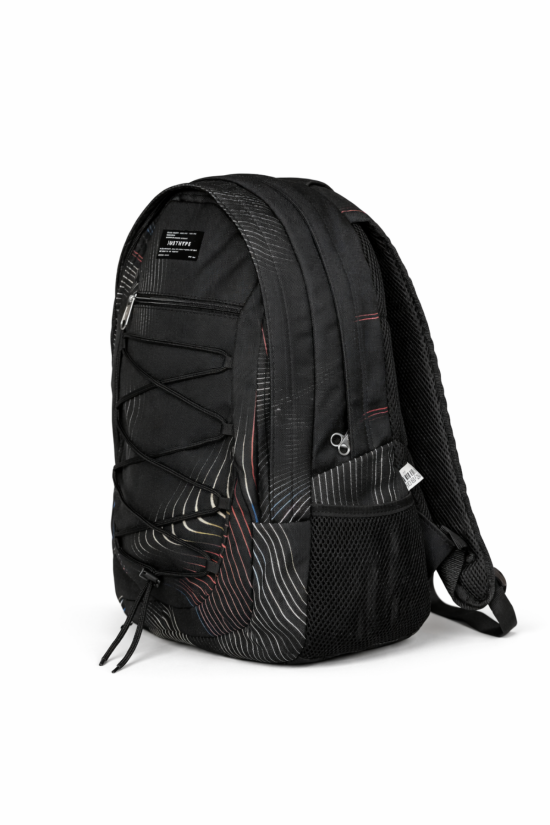 Hype Lisanslı 3 Bölmeli İpli Sırt Çantası - Renkli Çizgi Desenli Laptop Gözlü Su İtici Okul Çantası