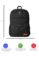 Galatasaray Lisanslı Su Geçirmez Siyah Sırt Çantası - Laptop Bölmeli