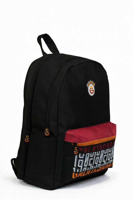Galatasaray Lisanslı 3 Bölmeli Sırt Çantası - Laptop Gözlü Su İtici Renkli Baskılı Okul Çantası