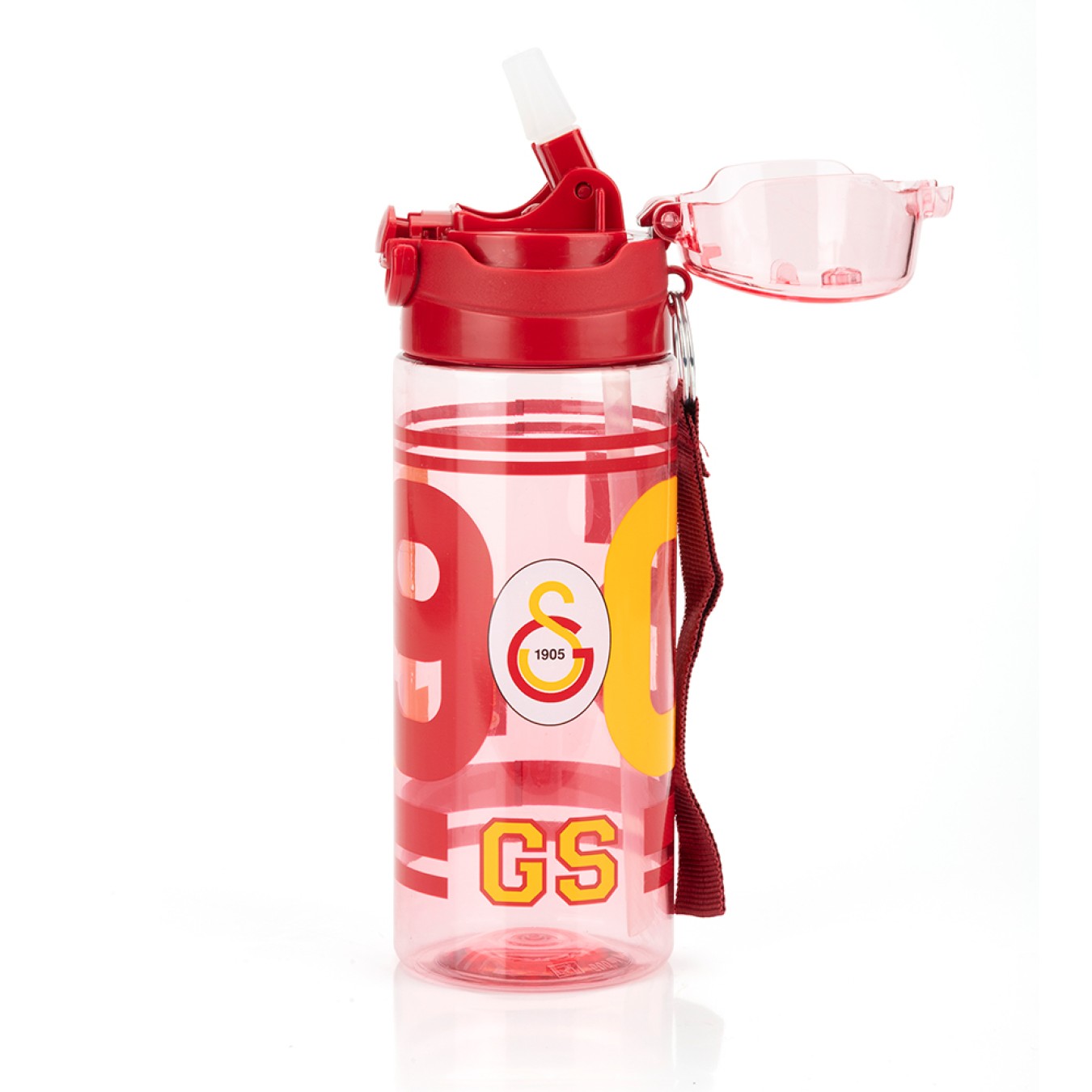 Galatasaray Lisanslı 500ml Kilitli Kapaklı Kırmızı Su Matarası - Orijinal GS Taraftar Suluk