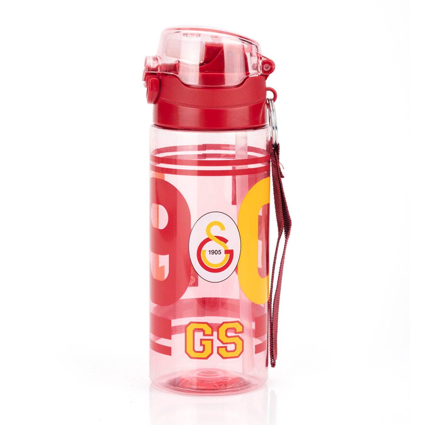 Galatasaray Lisanslı 500ml Kilitli Kapaklı Kırmızı Su Matarası - Orijinal GS Taraftar Suluk