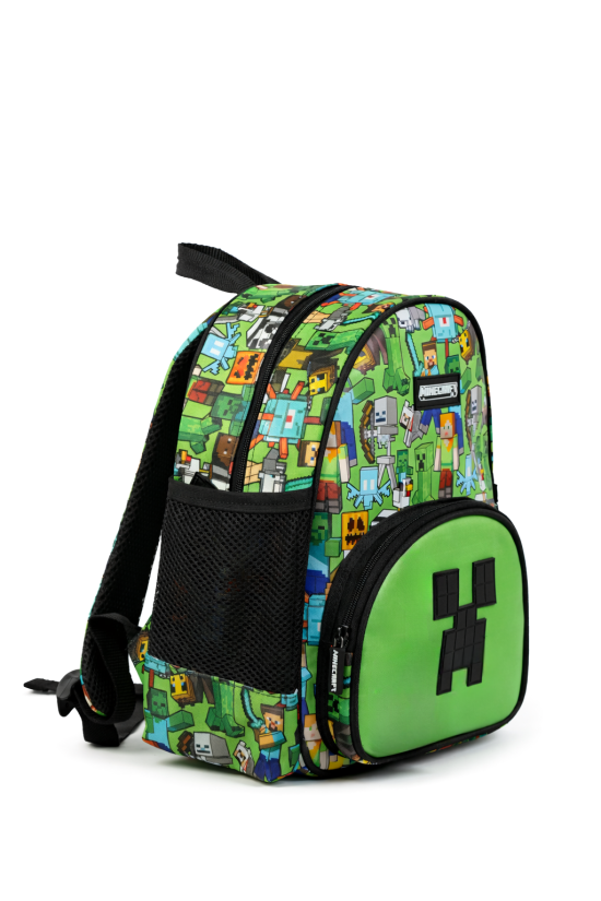 Minecraft Lisanslı Creeper Desenli Anaokulu Çantası - Yeşil Çocuk Sırt Çantası 26601