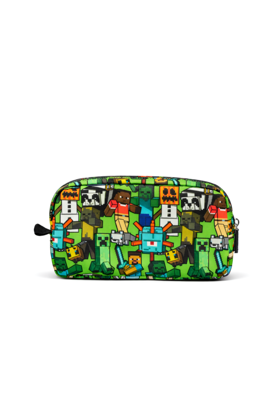 Minecraft Lisanslı Creeper Desenli Çift Bölmeli Kalemlik - Yeşil Kalem Kutusu 26603
