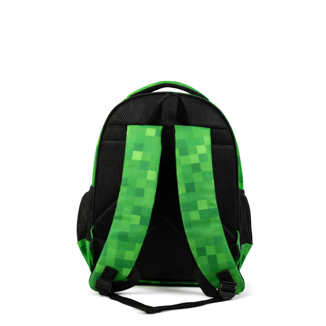 Minecraft Lisanslı Creeper Logolu 3 Bölmeli Okul Çantası - Yeşil Piksel Sırt Çantası 26609