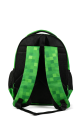 Minecraft Lisanslı Creeper Logolu 3 Bölmeli Okul Çantası - Yeşil Piksel Sırt Çantası 26609