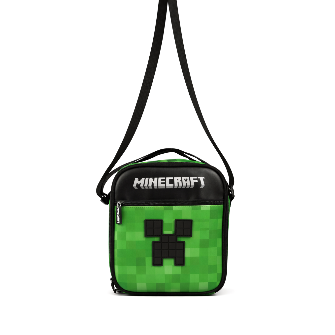 Minecraft Lisanslı Creeper Logolu Omuz Askılı Beslenme Çantası - Yeşil Çocuk Çantası 26611