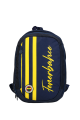 Fenerbahçe Lisanslı Sarı Lacivert Çubuklu Sırt Çantası - 3 Bölmeli Laptop Gözlü Okul Çantası