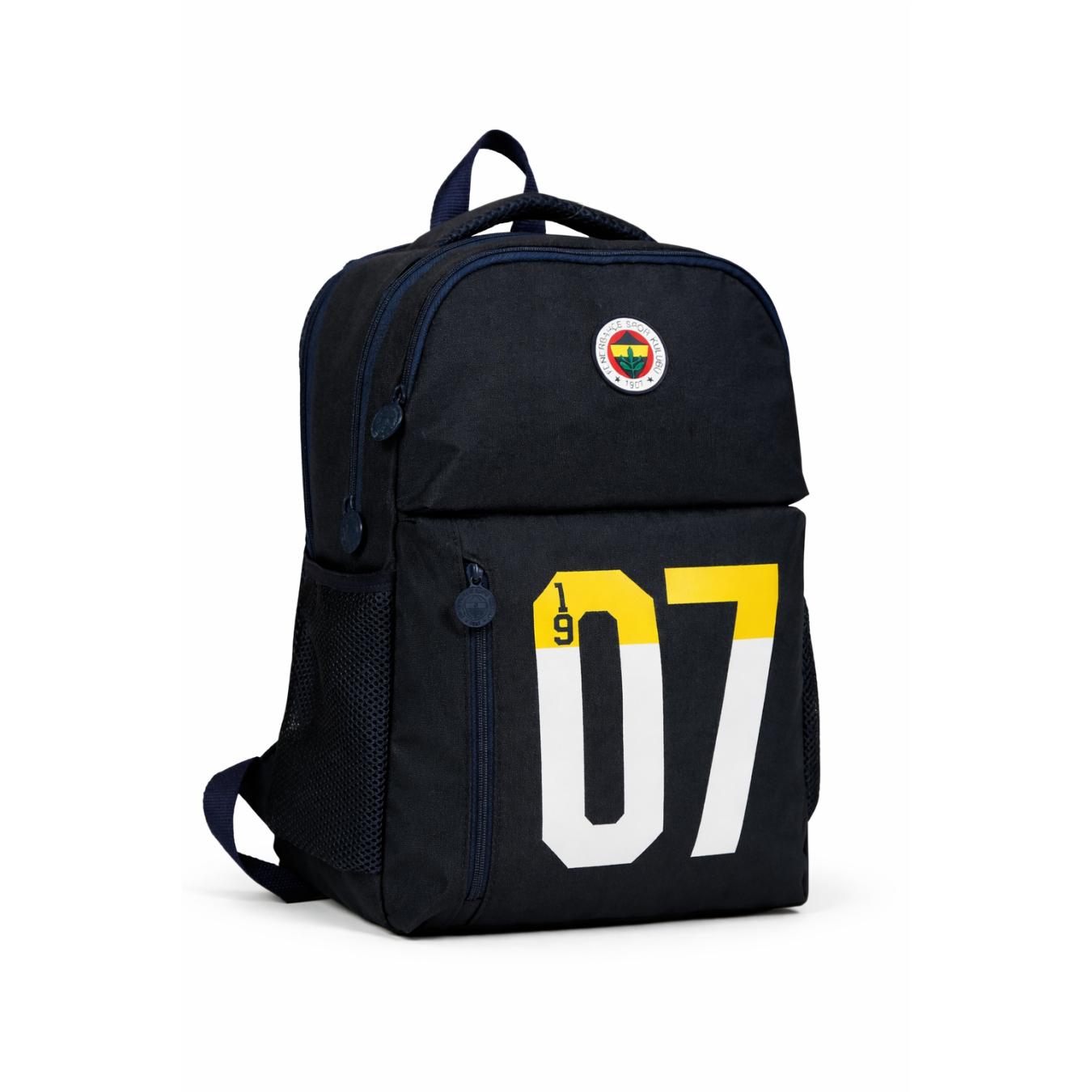Fenerbahçe Lisanslı 1907 Baskı Detaylı Lacivert Sırt Çantası - Laptop Bölmeli Su İtici Kumaşlı Okul Çantası