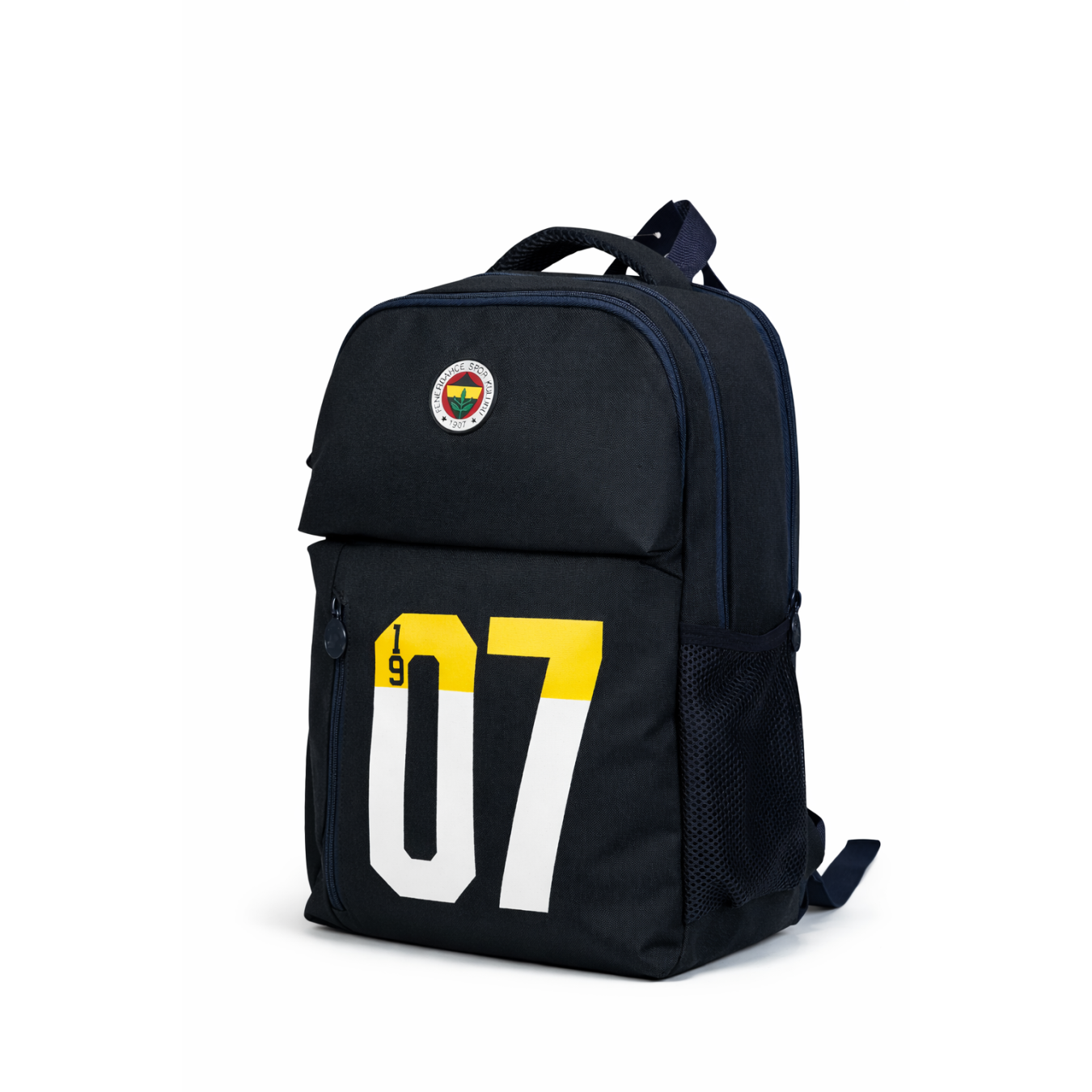 Fenerbahçe Lisanslı 1907 Baskı Detaylı Lacivert Sırt Çantası - Laptop Bölmeli Su İtici Kumaşlı Okul Çantası
