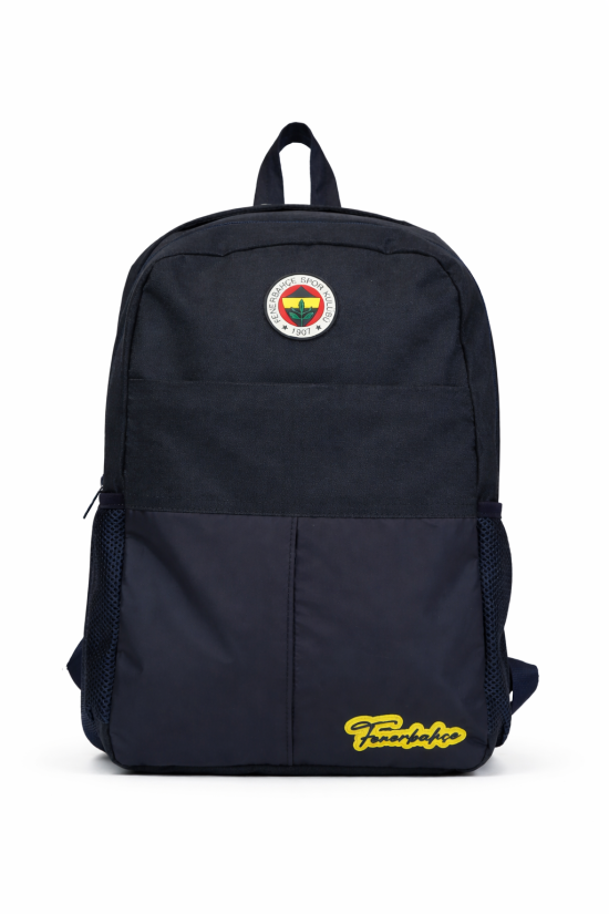Fenerbahçe Lisanslı El Yazısı Logolu Lacivert Sırt Çantası - Laptop Bölmeli Su İtici Kumaşlı Okul Çantası
