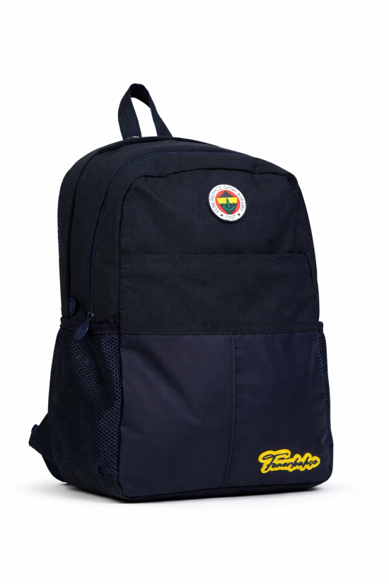 Fenerbahçe Lisanslı El Yazısı Logolu Lacivert Sırt Çantası - Laptop Bölmeli Su İtici Kumaşlı Okul Çantası
