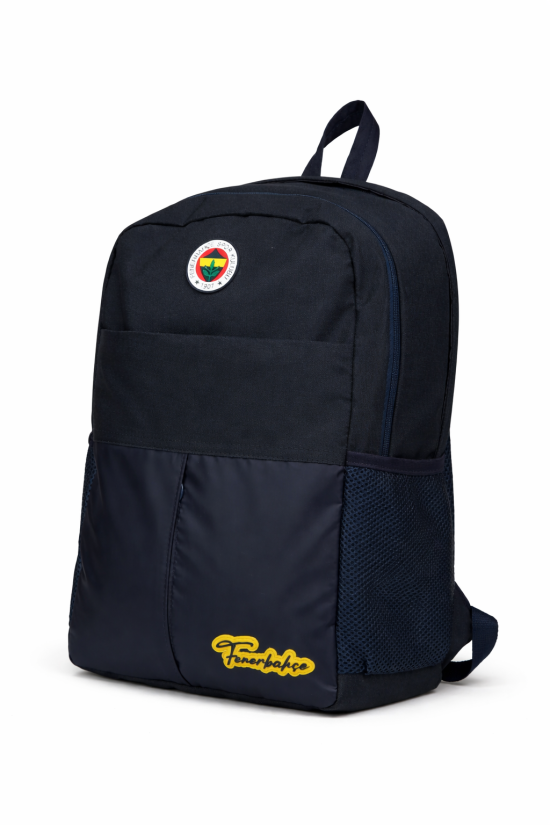 Fenerbahçe Lisanslı El Yazısı Logolu Lacivert Sırt Çantası - Laptop Bölmeli Su İtici Kumaşlı Okul Çantası