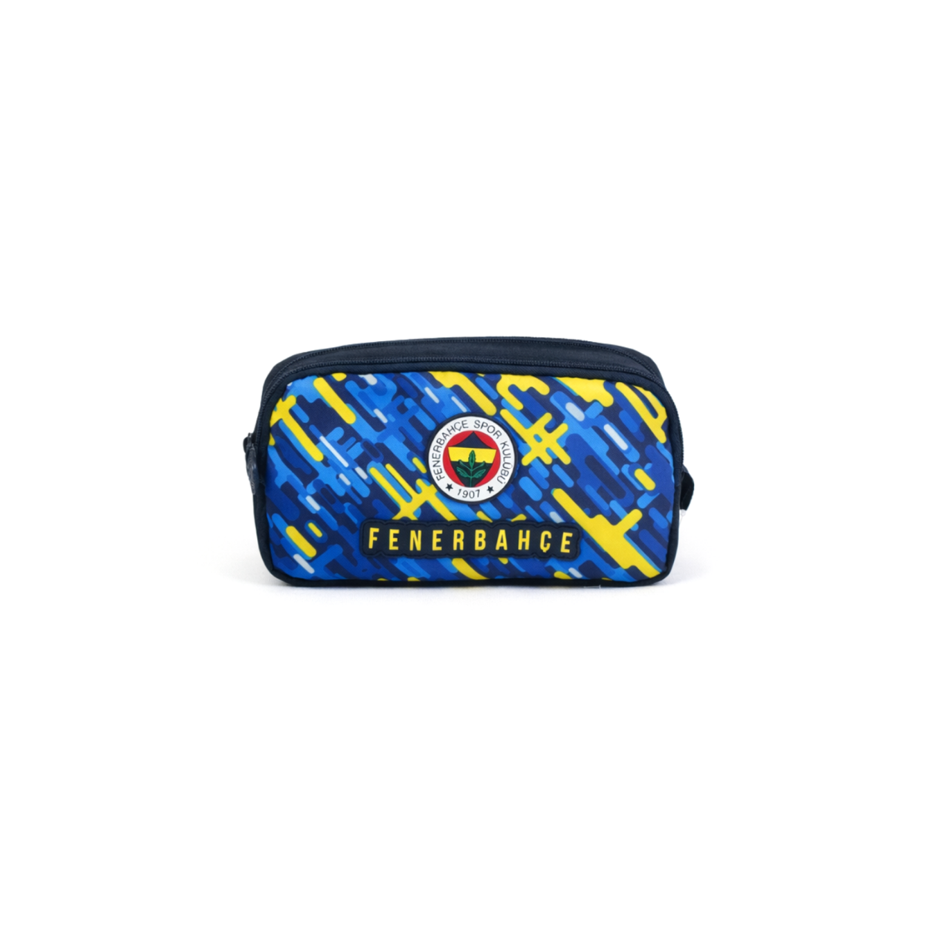 Fenerbahçe Lisanslı Garni Desenli Kalemlik - Lacivert 2 Bölmeli Kalem Çantası