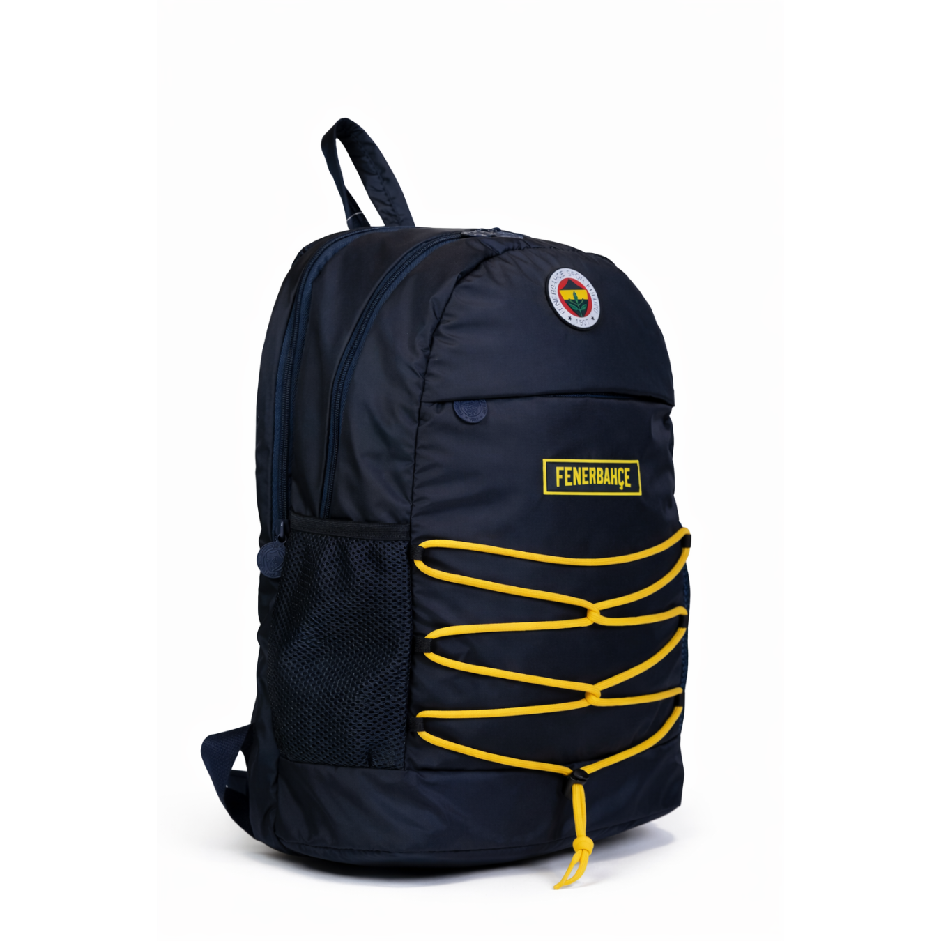 Fenerbahçe Lisanslı İpli Sırt Çantası - 3 Bölmeli Laptop Gözlü Sarı Lacivert Okul Çantası