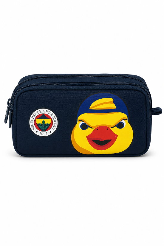 Fenerbahçe Lisanslı Yellow Karakterli Kalemlik - Lacivert 2 Bölmeli Kalem Çantası