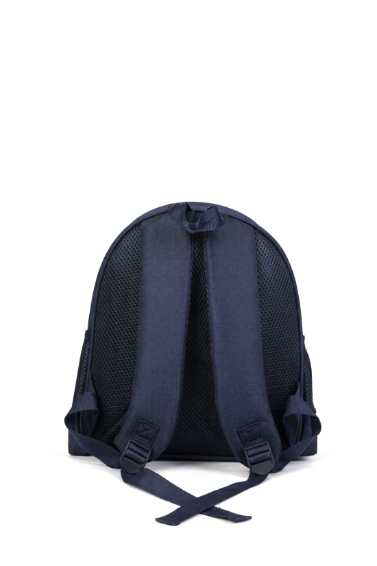 Lisansli Çubuklu Anaokulu Çantasi - Suni Deri Panelli 2 Bölmeli Konforlu Sirt Çantasi