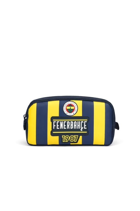 Fenerbahçe Lisanslı Kalemlik - Çubuklu Tasarım 2 Bölmeli Kalem Çantası