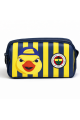 Fenerbahçe Lisanslı Çubuklu Desenli Çift Bölmeli Kalemlik - Yellow Baskılı Okul Kalem Çantası