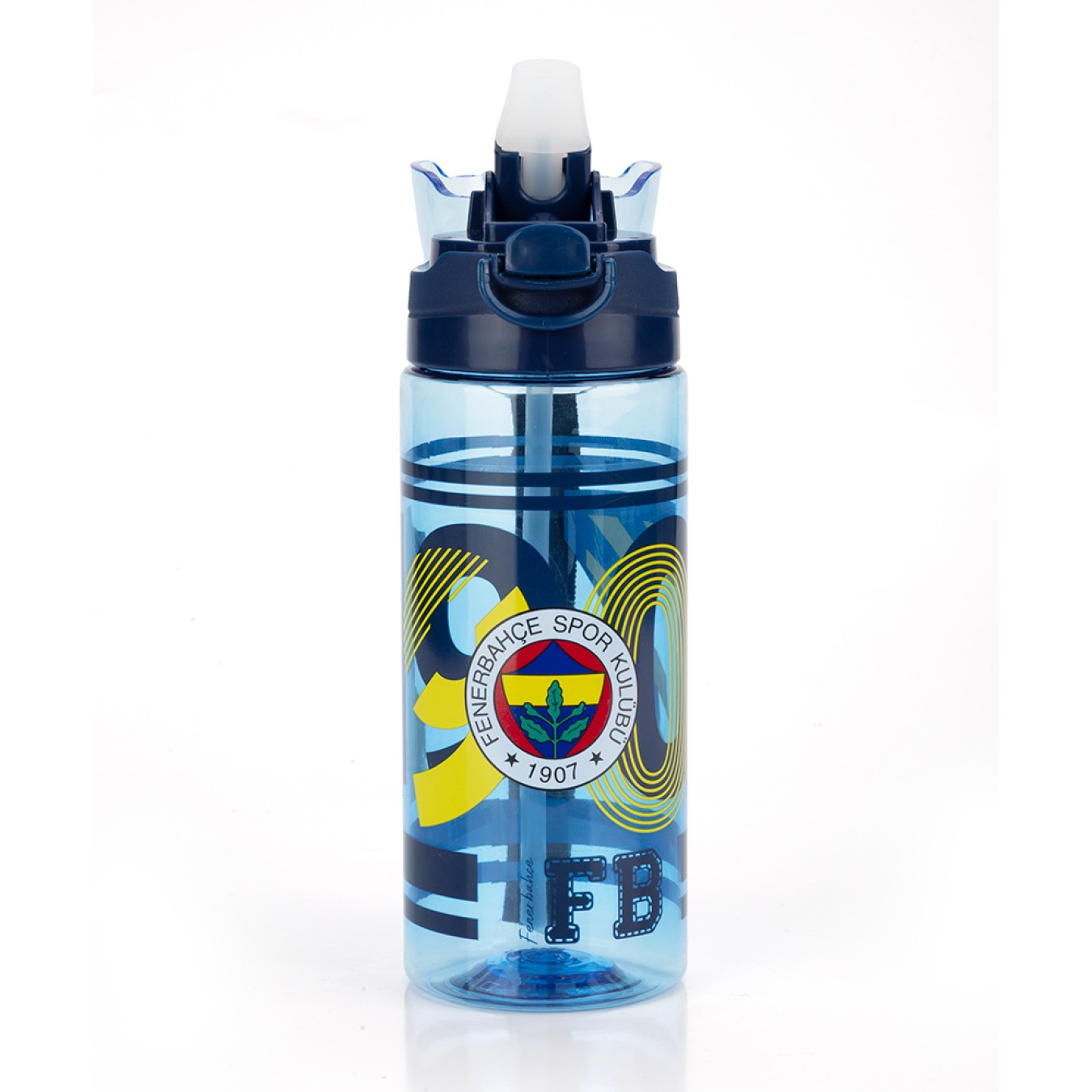 Fenerbahçe Lisanslı 500ml Pipetli Kilitli Kapaklı Mavi Su Matarası - Orijinal FB Taraftar Suluk