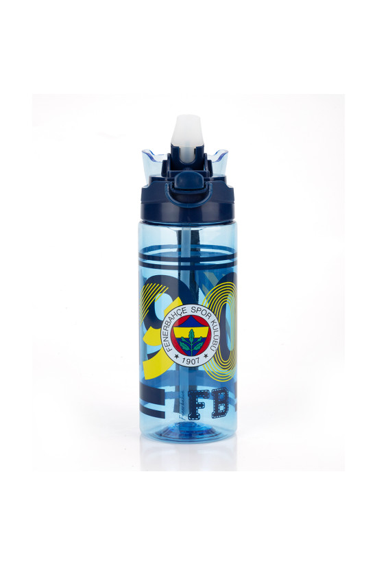 Fenerbahçe Lisanslı 500ml Pipetli Kilitli Kapaklı Mavi Su Matarası - Orijinal FB Taraftar Suluk