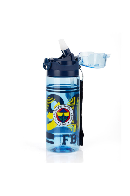 Fenerbahçe Lisanslı 500ml Pipetli Kilitli Kapaklı Mavi Su Matarası - Orijinal FB Taraftar Suluk