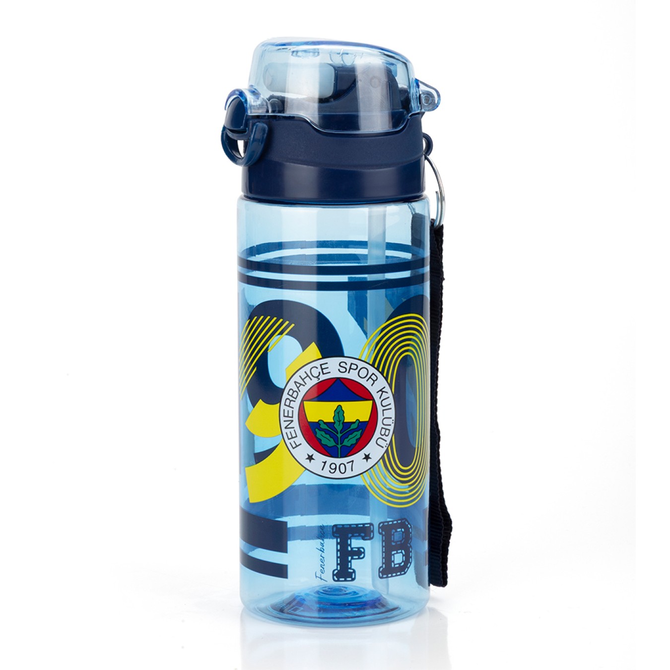 Fenerbahçe Lisanslı 500ml Pipetli Kilitli Kapaklı Mavi Su Matarası - Orijinal FB Taraftar Suluk