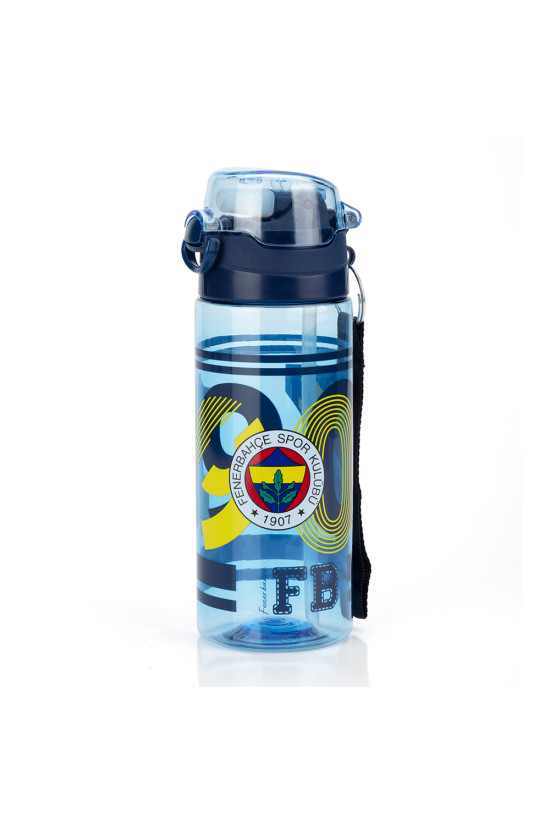 Fenerbahçe Lisanslı 500ml Pipetli Kilitli Kapaklı Mavi Su Matarası - Orijinal FB Taraftar Suluk